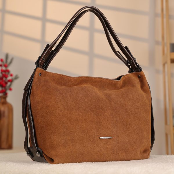 Brown Suede Real Leather Bag - 4011 Multi-Purpose , Hand-Made Bag 2 Brown Suede Real Leather Bag - 4011 Multi-Purpose , Hand-Made Bag