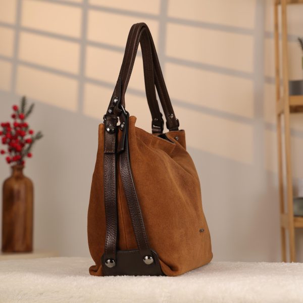 Brown Suede Real Leather Bag - 4011 Multi-Purpose , Hand-Made Bag 3 Brown Suede Real Leather Bag - 4011 Multi-Purpose , Hand-Made Bag