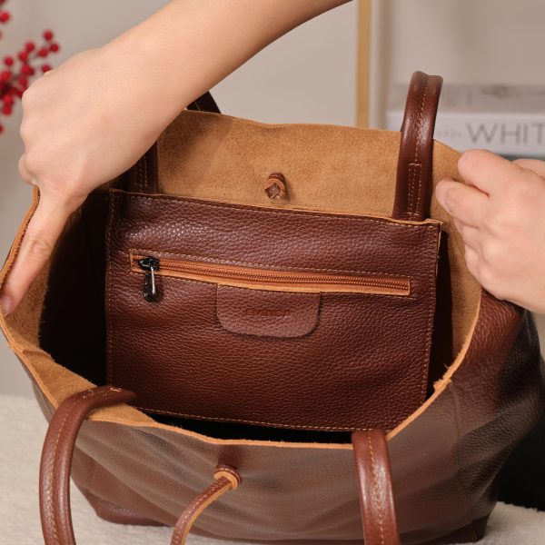 Brown Tote , Real Cow Leather Bag 6 Brown Tote , Real Cow Leather Bag