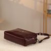 Burgundy Leather Handbag and Crossbody Bag - Multi Compartment - With Shoulder Strap