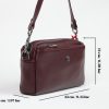 Burgundy Leather Handbag and Crossbody Bag - Multi Compartment - With Shoulder Strap