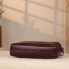 Burgundy Leather Handbag and Crossbody Bag - Multi Compartment - With Shoulder Strap