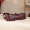 Burgundy Leather Handbag and Shoulder Bag With Adjustable Strap , Handmade , Everyday Bag