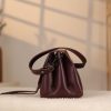 Burgundy Leather Handbag With Shoulder Strap - All Season and Everyday Bag - With Magnetic Closure