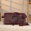 Burgundy Leather Handbag With Shoulder Strap - All Season and Everyday Bag - With Magnetic Closure