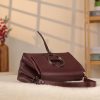 Burgundy Leather Handbag With Shoulder Strap - All Season and Everyday Bag - With Magnetic Closure