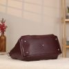 Burgundy Leather Handbag - Zippered and Everyday Bag With Shoulder Strap