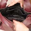 Burgundy Leather Handbag - Zippered and Everyday Bag With Shoulder Strap