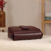 Burgundy Leather Shoulder Bag With Shoulder Strap / Magnetic Closure and Zippered