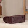 Burgundy Leather Shoulder Bag With Shoulder Strap / Magnetic Closure and Zippered