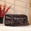 Dark Brown Real Leather Handbag With Shoulder Strap 11 Dark Brown Real Leather Handbag With Shoulder Strap