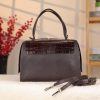 Dark Brown Real Leather Handbag With Shoulder Strap 2 Dark Brown Real Leather Handbag With Shoulder Strap
