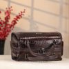 Dark Brown Real Leather Handbag With Shoulder Strap 3 Dark Brown Real Leather Handbag With Shoulder Strap