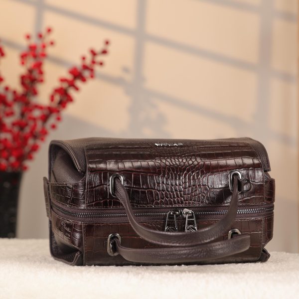Dark Brown Real Leather Handbag With Shoulder Strap 3 Dark Brown Real Leather Handbag With Shoulder Strap