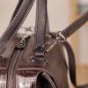 Dark Brown Real Leather Handbag With Shoulder Strap 4 Dark Brown Real Leather Handbag With Shoulder Strap