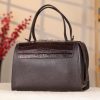 Dark Brown Real Leather Handbag With Shoulder Strap 5 Dark Brown Real Leather Handbag With Shoulder Strap