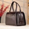 Dark Brown Real Leather Handbag With Shoulder Strap 7 Dark Brown Real Leather Handbag With Shoulder Strap