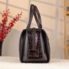 Dark Brown Real Leather Handbag With Shoulder Strap 9 Dark Brown Real Leather Handbag With Shoulder Strap