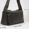 Dark Green Leather Shoulder Bag With Adjustable Strap, Everyday Bag
