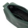 Dark Green Leather Shoulder Bag With Adjustable Strap, Everyday Bag