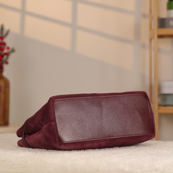 Dark Purple Suede Leather HandBag With Adjustable Shoulder Strap , Everyday Bag 14 Dark Purple Suede Leather HandBag With Adjustable Shoulder Strap , Everyday Bag