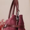 Dark Purple Suede Leather HandBag With Adjustable Shoulder Strap , Everyday Bag 15 Dark Purple Suede Leather HandBag With Adjustable Shoulder Strap , Everyday Bag