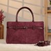 Dark Purple Suede Leather HandBag With Adjustable Shoulder Strap , Everyday Bag 2 Dark Purple Suede Leather HandBag With Adjustable Shoulder Strap , Everyday Bag