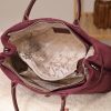 Dark Purple Suede Leather HandBag With Adjustable Shoulder Strap , Everyday Bag 6 Dark Purple Suede Leather HandBag With Adjustable Shoulder Strap , Everyday Bag