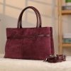 Dark Purple Suede Leather HandBag With Adjustable Shoulder Strap , Everyday Bag 9 Dark Purple Suede Leather HandBag With Adjustable Shoulder Strap , Everyday Bag