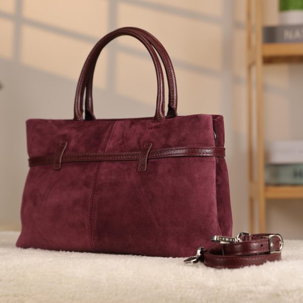 Dark Purple Suede Leather HandBag With Adjustable Shoulder Strap , Everyday Bag 9 Dark Purple Suede Leather HandBag With Adjustable Shoulder Strap , Everyday Bag