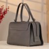 Gray Colour Real Leather HandBag - Versatile / Multi-Compartment Bag with Shoulder Strap 10 Gray Colour Real Leather HandBag - Versatile / Multi-Compartment Bag with Shoulder Strap