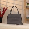 Gray Colour Real Leather HandBag - Versatile / Multi-Compartment Bag with Shoulder Strap 2 Gray Colour Real Leather HandBag - Versatile / Multi-Compartment Bag with Shoulder Strap