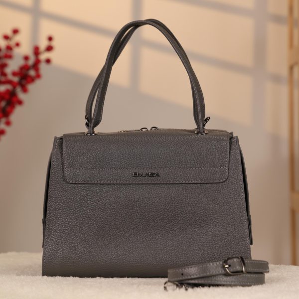Gray Colour Real Leather HandBag - Versatile / Multi-Compartment Bag with Shoulder Strap 3 Gray Colour Real Leather HandBag - Versatile / Multi-Compartment Bag with Shoulder Strap