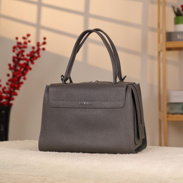 Gray Colour Real Leather HandBag - Versatile / Multi-Compartment Bag with Shoulder Strap 5 Gray Colour Real Leather HandBag - Versatile / Multi-Compartment Bag with Shoulder Strap