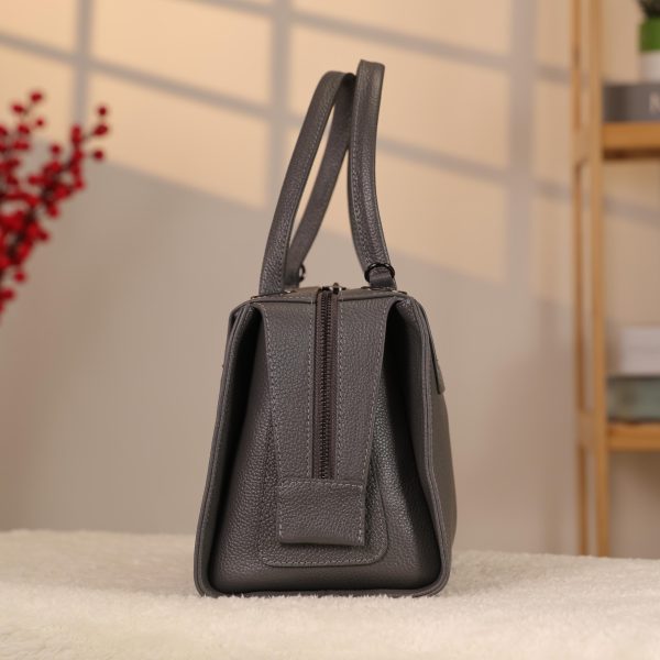 Gray Colour Real Leather HandBag - Versatile / Multi-Compartment Bag with Shoulder Strap 6 Gray Colour Real Leather HandBag - Versatile / Multi-Compartment Bag with Shoulder Strap