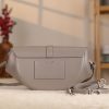Gray Colour Real Leather Shoulder Bag / Handbag With Shoulder Strap, Zippered and Magnetic Closure