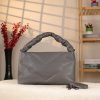 Gray Genuine Leather Handbag - Zippered and With Shoulder Strap 1 Gray Genuine Leather Handbag - Zippered and With Shoulder Strap