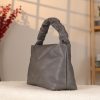 Gray Genuine Leather Handbag - Zippered and With Shoulder Strap 7 Gray Genuine Leather Handbag - Zippered and With Shoulder Strap
