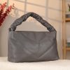 Gray Genuine Leather Handbag - Zippered and With Shoulder Strap 9 Gray Genuine Leather Handbag - Zippered and With Shoulder Strap