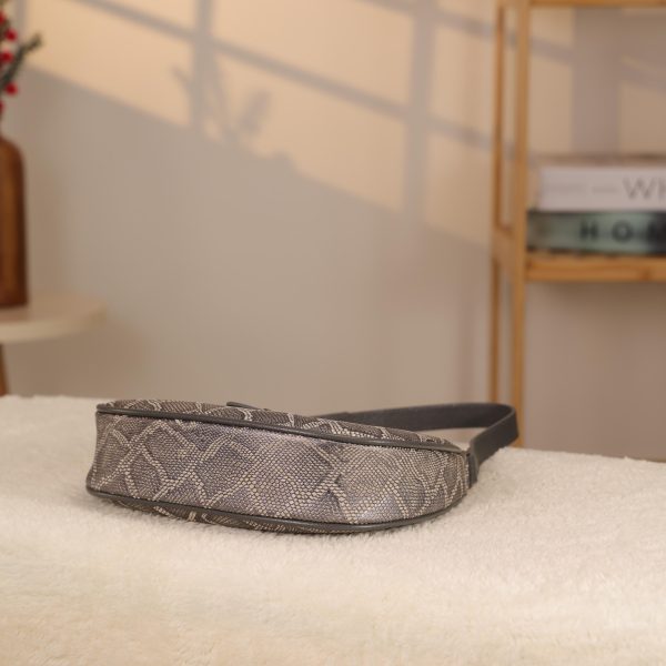 Gray Leather Handbag With Shoulder Strap-Magnetic Closured-Zippered 12 Gray Leather Handbag With Shoulder Strap-Magnetic Closured-Zippered
