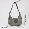 Gray Leather Handbag With Shoulder Strap-Magnetic Closured-Zippered 13 Gray Leather Handbag With Shoulder Strap-Magnetic Closured-Zippered