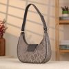 Gray Leather Handbag With Shoulder Strap-Magnetic Closured-Zippered 6 Gray Leather Handbag With Shoulder Strap-Magnetic Closured-Zippered