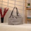 Gray Leather Shoulder Bag and Handbag , Multi-Purpose and Zippered 3 Gray Leather Shoulder Bag and Handbag , Multi-Purpose and Zippered