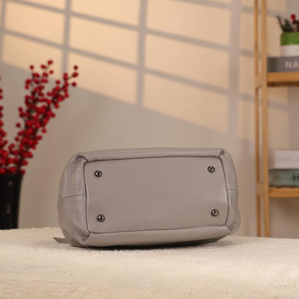 Gray Leather Shoulder Bag and Handbag , Multi-Purpose and Zippered 9 Gray Leather Shoulder Bag and Handbag , Multi-Purpose and Zippered