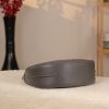 Gray Leather Shoulder Bag / Handbag With Ajustable Shoulder Strap , Zippered and All Season