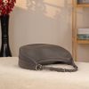 Gray Leather Shoulder Bag / Handbag With Ajustable Shoulder Strap , Zippered and All Season