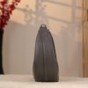 Gray Leather Shoulder Bag / Handbag With Ajustable Shoulder Strap , Zippered and All Season