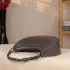 Gray Leather Shoulder Bag / Handbag With Ajustable Shoulder Strap , Zippered and All Season