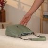 Green Leather Handbag and Everyday Bag With Shoulder Strap 12 Green Leather Handbag and Everyday Bag With Shoulder Strap