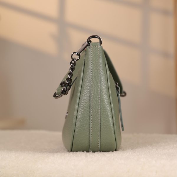 Green Leather Handbag and Everyday Bag With Shoulder Strap 3 Green Leather Handbag and Everyday Bag With Shoulder Strap